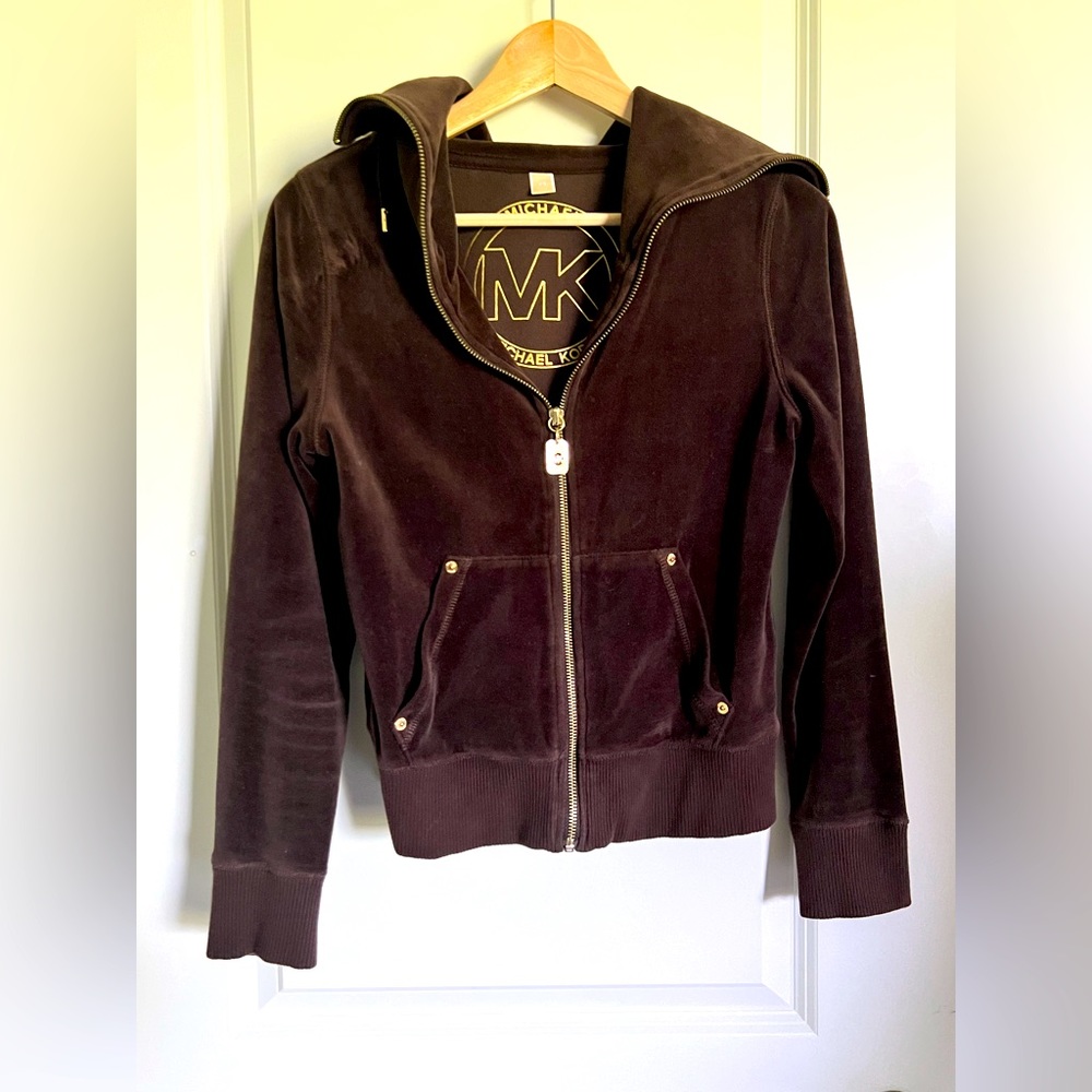 Michael Kors Brown Velcour Hoodie